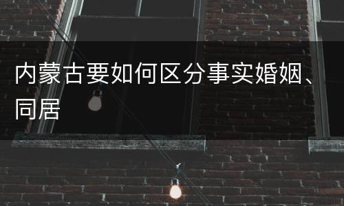 内蒙古要如何区分事实婚姻、同居