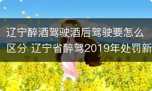辽宁醉酒驾驶酒后驾驶要怎么区分 辽宁省醉驾2019年处罚新规