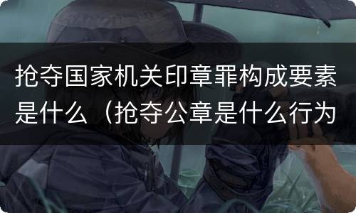 抢夺国家机关印章罪构成要素是什么（抢夺公章是什么行为）