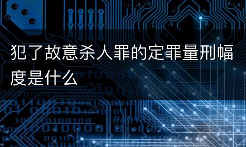 犯了故意杀人罪的定罪量刑幅度是什么