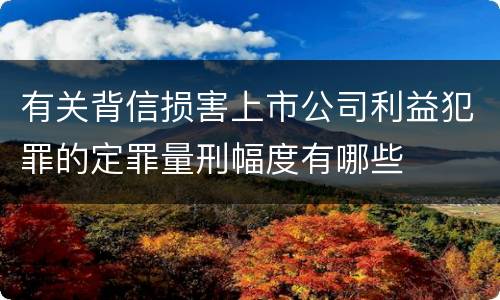 有关背信损害上市公司利益犯罪的定罪量刑幅度有哪些