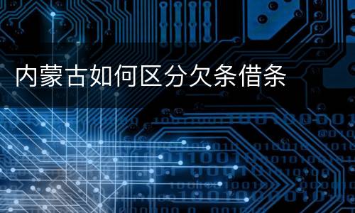 内蒙古如何区分欠条借条