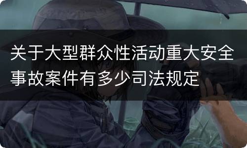 关于大型群众性活动重大安全事故案件有多少司法规定