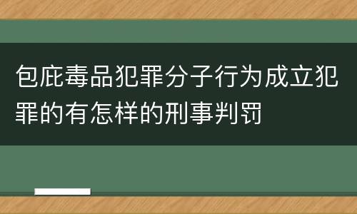 包庇毒品犯罪分子行为成立犯罪的有怎样的刑事判罚