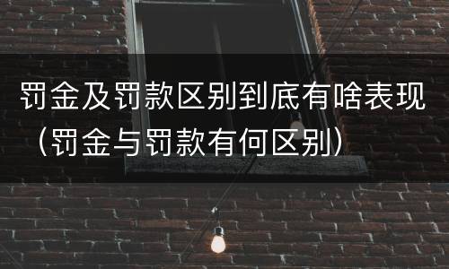 罚金及罚款区别到底有啥表现（罚金与罚款有何区别）