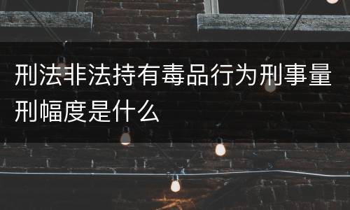刑法非法持有毒品行为刑事量刑幅度是什么