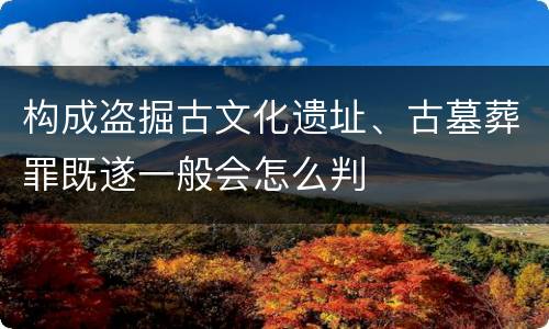 构成盗掘古文化遗址、古墓葬罪既遂一般会怎么判