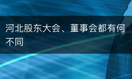 河北股东大会、董事会都有何不同