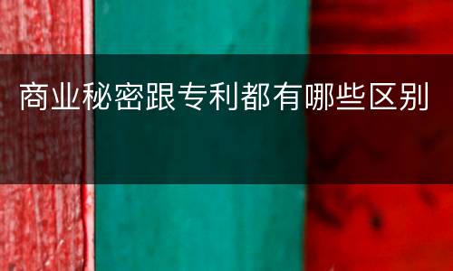 商业秘密跟专利都有哪些区别