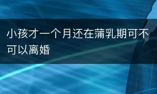 小孩才一个月还在蒲乳期可不可以离婚