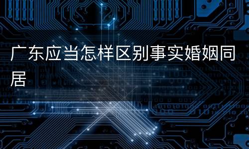 广东应当怎样区别事实婚姻同居