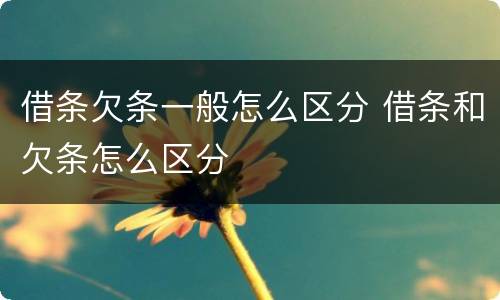 借条欠条一般怎么区分 借条和欠条怎么区分