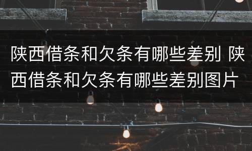 陕西借条和欠条有哪些差别 陕西借条和欠条有哪些差别图片