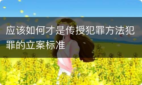 应该如何才是传授犯罪方法犯罪的立案标准