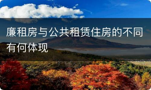廉租房与公共租赁住房的不同有何体现
