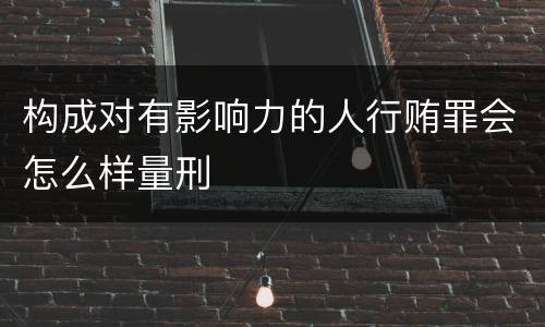 构成对有影响力的人行贿罪会怎么样量刑