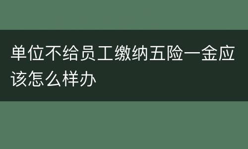 单位不给员工缴纳五险一金应该怎么样办