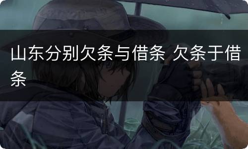 山东分别欠条与借条 欠条于借条