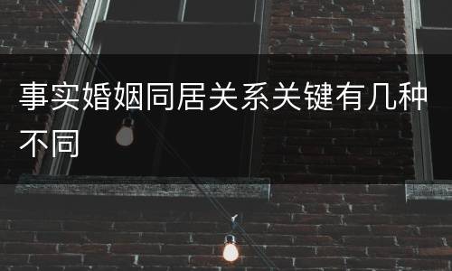 事实婚姻同居关系关键有几种不同