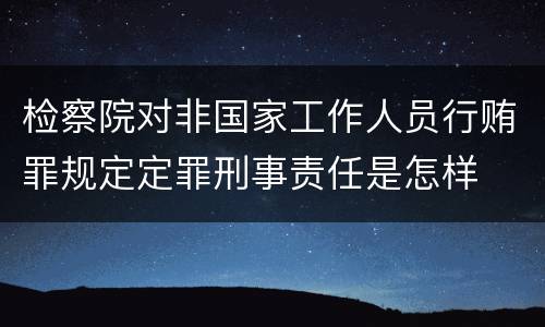 检察院对非国家工作人员行贿罪规定定罪刑事责任是怎样