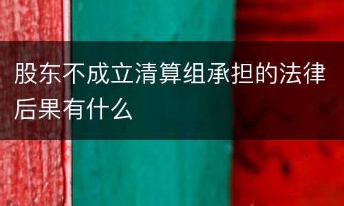 股东不成立清算组承担的法律后果有什么