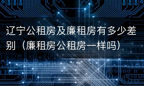辽宁公租房及廉租房有多少差别（廉租房公租房一样吗）