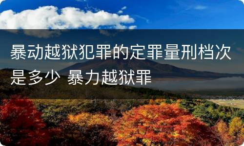 暴动越狱犯罪的定罪量刑档次是多少 暴力越狱罪