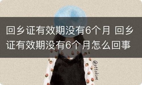 回乡证有效期没有6个月 回乡证有效期没有6个月怎么回事