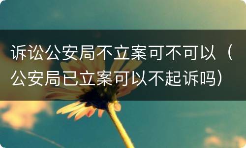 诉讼公安局不立案可不可以（公安局已立案可以不起诉吗）