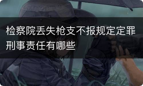 检察院丢失枪支不报规定定罪刑事责任有哪些