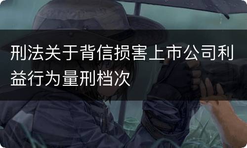 刑法关于背信损害上市公司利益行为量刑档次