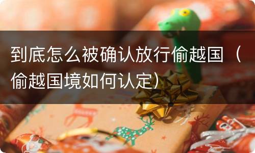 到底怎么被确认放行偷越国（偷越国境如何认定）