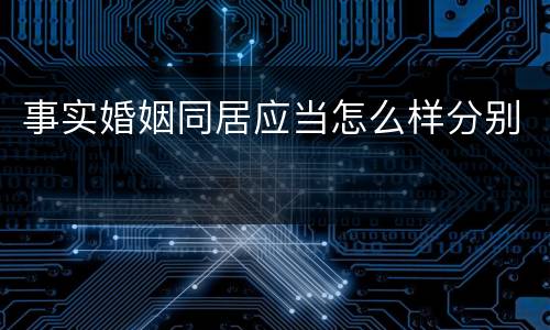 事实婚姻同居应当怎么样分别