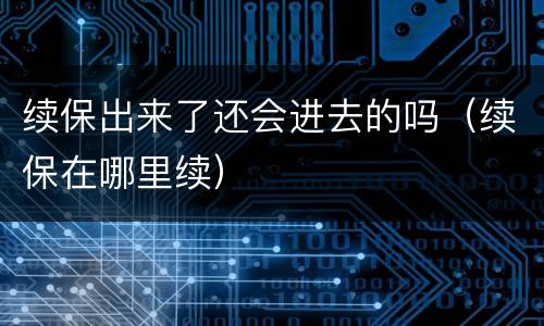 续保出来了还会进去的吗（续保在哪里续）