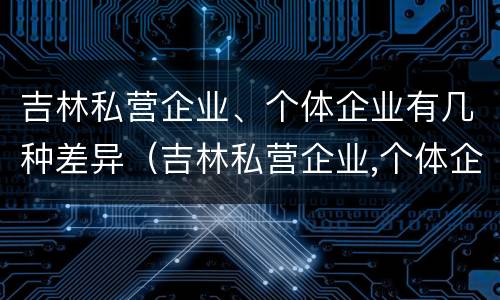 吉林私营企业、个体企业有几种差异（吉林私营企业,个体企业有几种差异类型）
