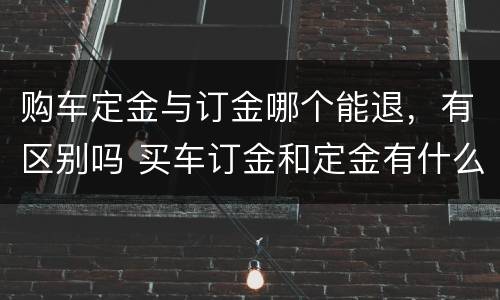 购车定金与订金哪个能退，有区别吗 买车订金和定金有什么区别请百度告诉我