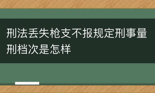 刑法丢失枪支不报规定刑事量刑档次是怎样