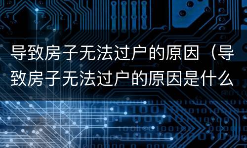 导致房子无法过户的原因（导致房子无法过户的原因是什么）