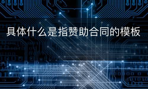 具体什么是指赞助合同的模板