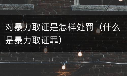 对暴力取证是怎样处罚（什么是暴力取证罪）