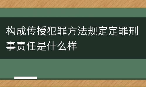 构成传授犯罪方法规定定罪刑事责任是什么样