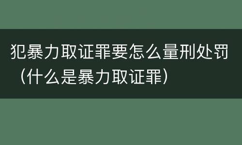 犯暴力取证罪要怎么量刑处罚（什么是暴力取证罪）