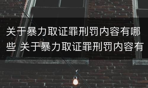 关于暴力取证罪刑罚内容有哪些 关于暴力取证罪刑罚内容有哪些规定