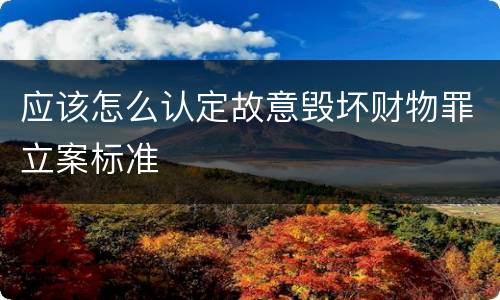 应该怎么认定故意毁坏财物罪立案标准