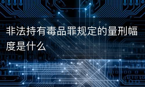 非法持有毒品罪规定的量刑幅度是什么