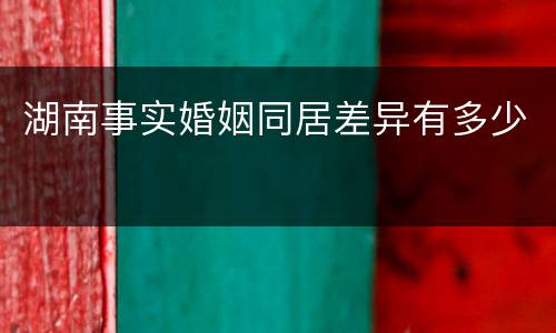 湖南事实婚姻同居差异有多少