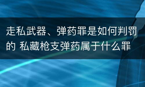 走私武器、弹药罪是如何判罚的 私藏枪支弹药属于什么罪
