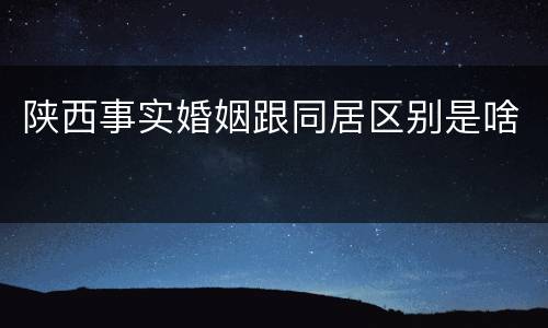 陕西事实婚姻跟同居区别是啥