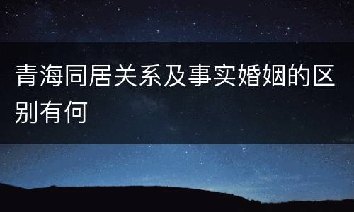 青海同居关系及事实婚姻的区别有何