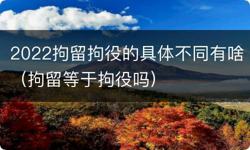 2022拘留拘役的具体不同有啥（拘留等于拘役吗）